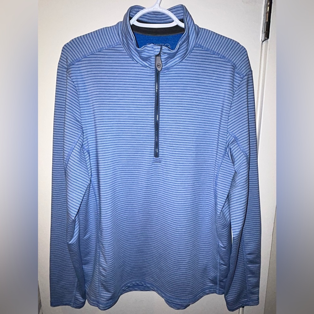 Vineyard Vines Men’s Medium Blue Striped Quarter-Zip